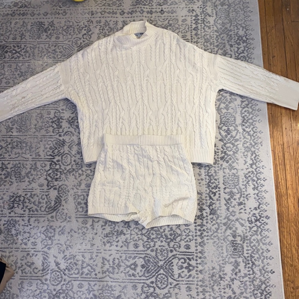 Fashion Nova Cream Sweater Set